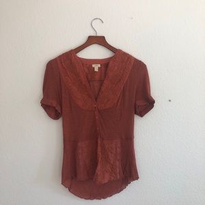 Beautifully Embroidered Red Classy T-shirt!